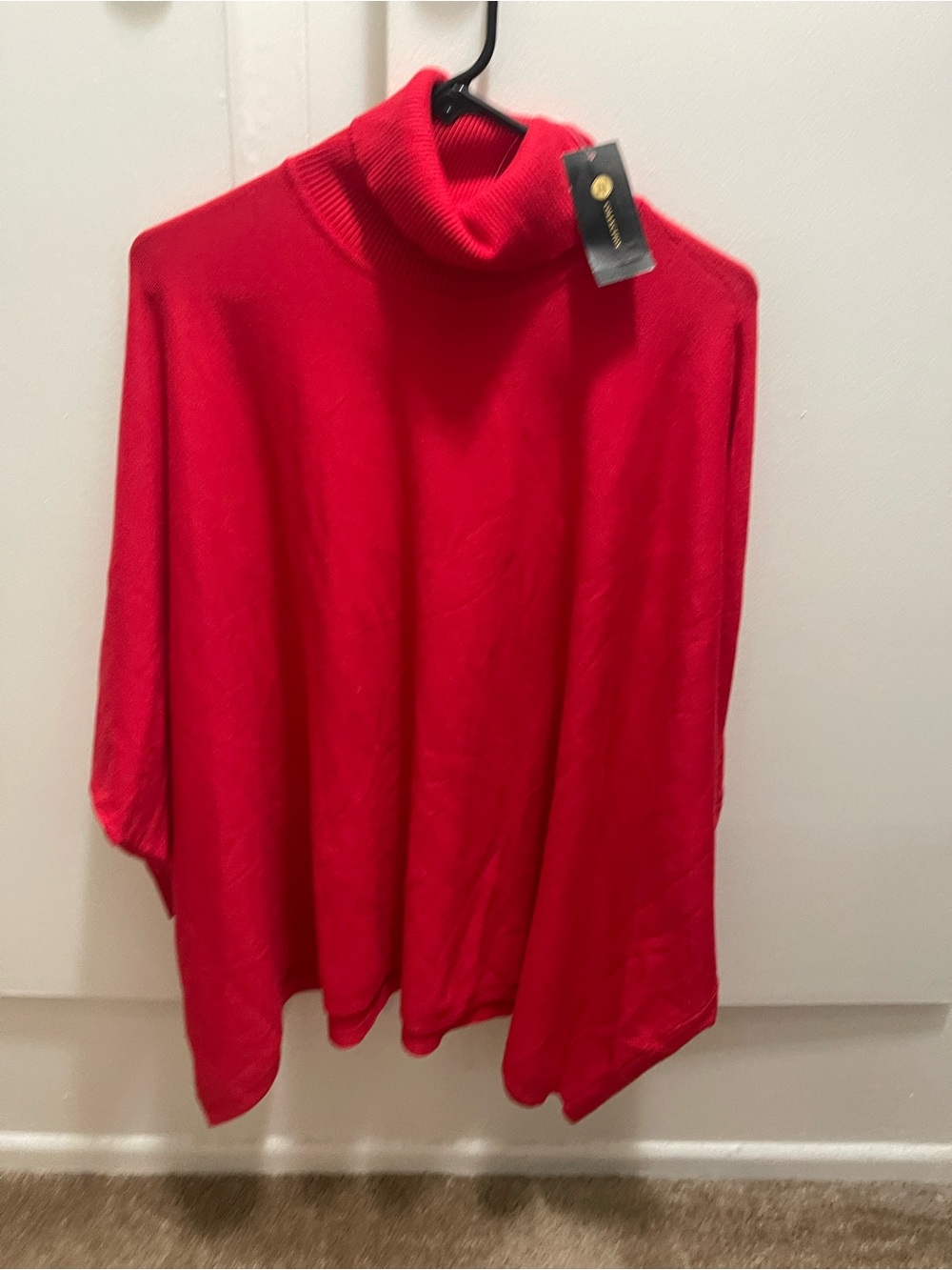 JM Collection Bright Red Turtleneck Sweater